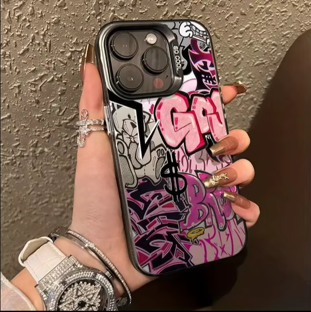 Розовый чехол для телефона с граффити Cool Art